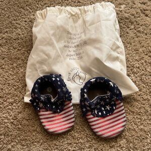 First Steps Toddler Stars & Stripes Moccasins - Navy & Red